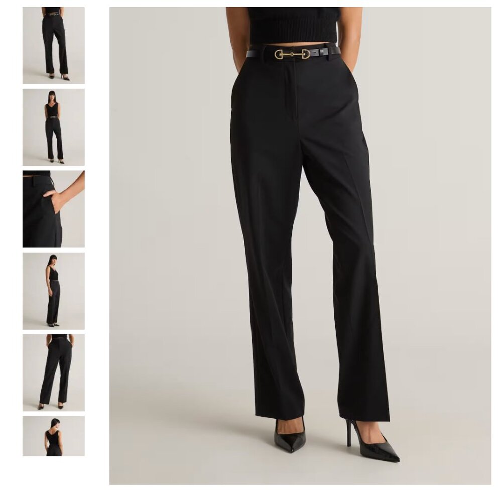 Italian Wool Straight Leg Pant - Size 8